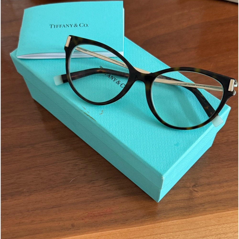 Tiffany & Co. eyeglass frames —- comes with box. Paid $750 (w prescription).